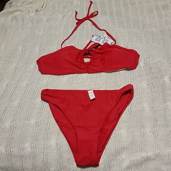 Fashion World High Cut Bikini Swimsuit Size L - Picture 4 of 6